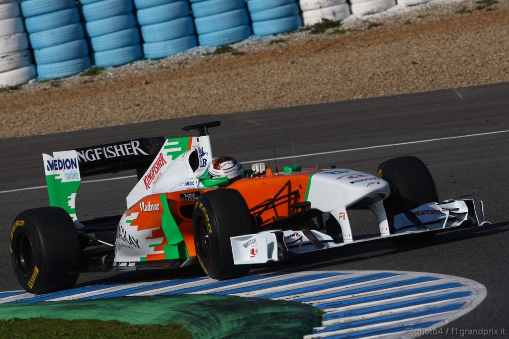 Jerez Test Febbraio 2011, 10/2/2011- Adrian Sutil (GER), Force India F1 Team, VJM04 
