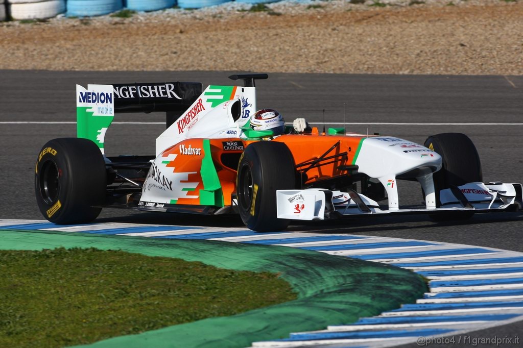 Jerez Test Febbraio 2011, 10/2/2011- Adrian Sutil (GER), Force India F1 Team, VJM04 