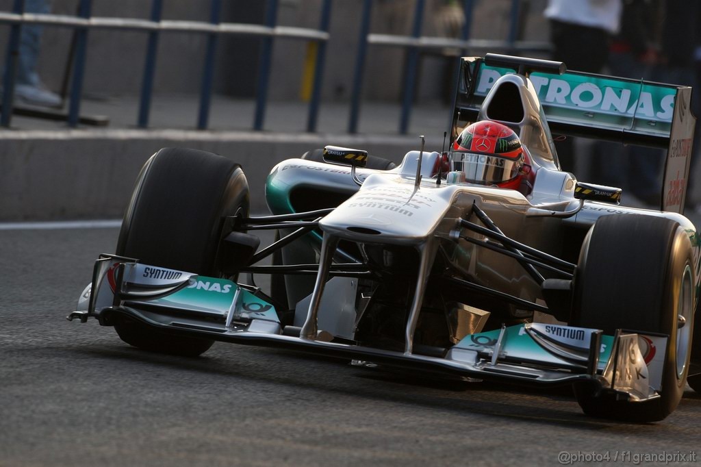 Jerez Test Febbraio 2011, 12.02.2011- Michael Schumacher (GER), Mercedes GP Petronas F1 Team, MGP W02 