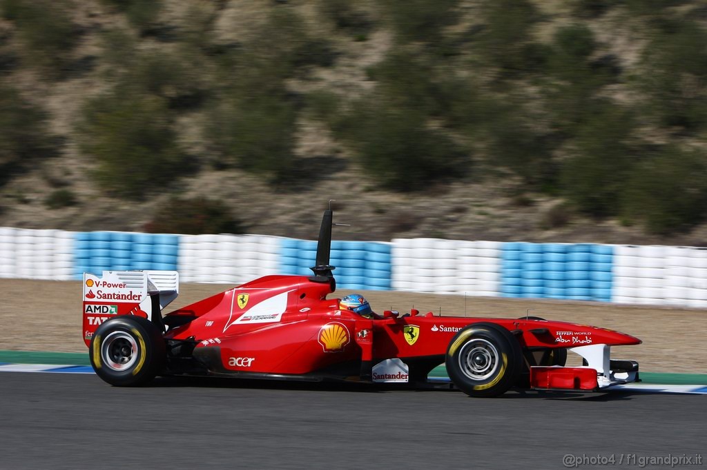 Jerez Test Febbraio 2011, 12.02.2011- Fernando Alonso (ESP), Ferrari, F-150 Italia 