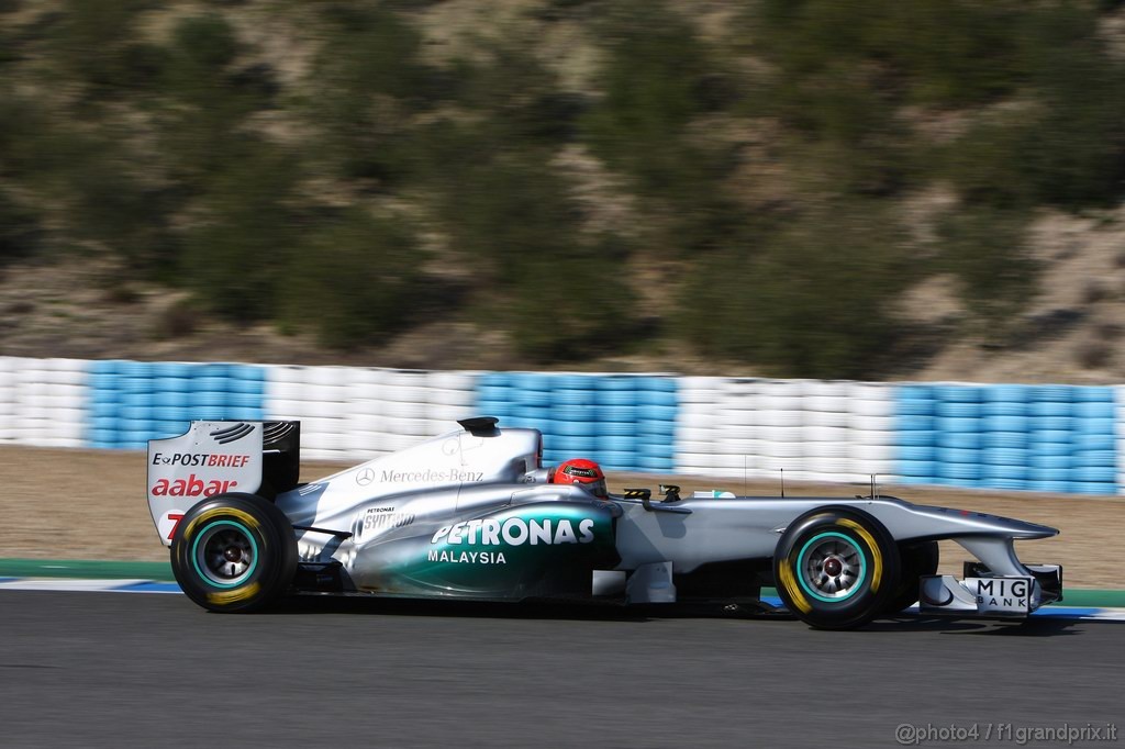 Jerez Test Febbraio 2011, 12.02.2011- Michael Schumacher (GER), Mercedes GP Petronas F1 Team, MGP W02 