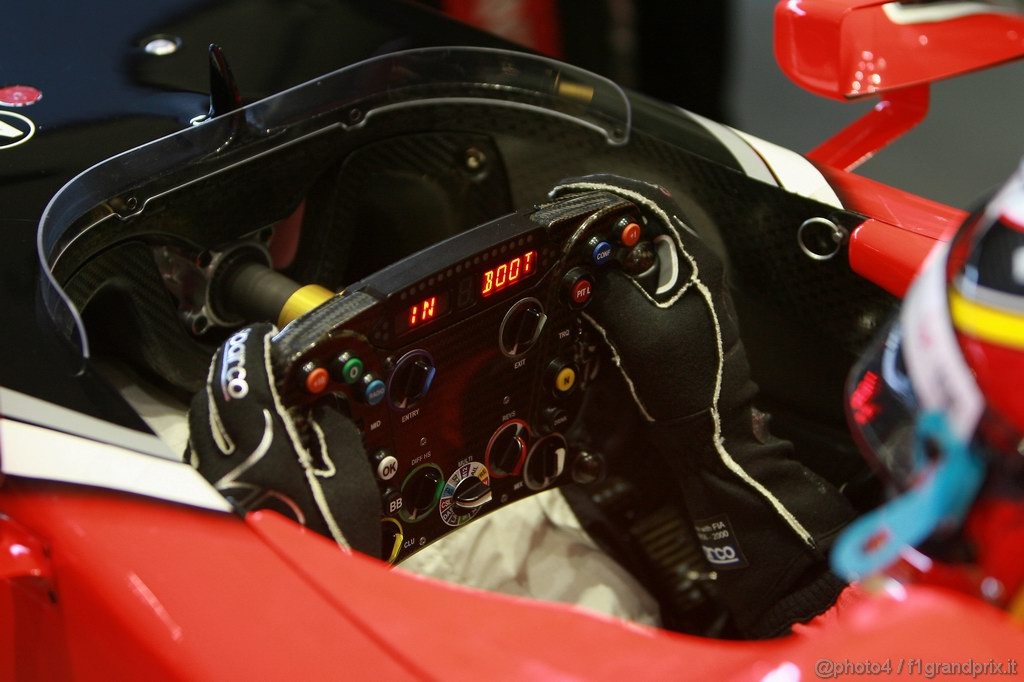 Jerez Test Febbraio 2011, 12.02.2011- Steering wheel of Jerome D'Ambrosio (BEL), Marussia Virgin Racing VR-02 