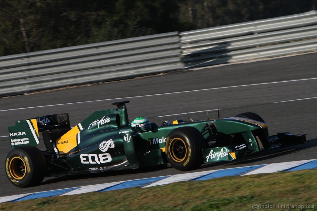 Jerez Test Febbraio 2011, 12.02.2011- Heikki Kovalainen (FIN), Team Lotus, TL11 
