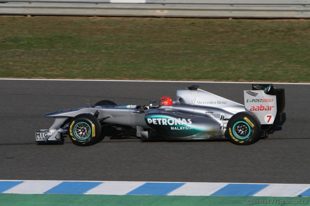 Jerez Test Febbraio 2011, 12.02.2011- Michael Schumacher (GER), Mercedes GP Petronas F1 Team, MGP W02 