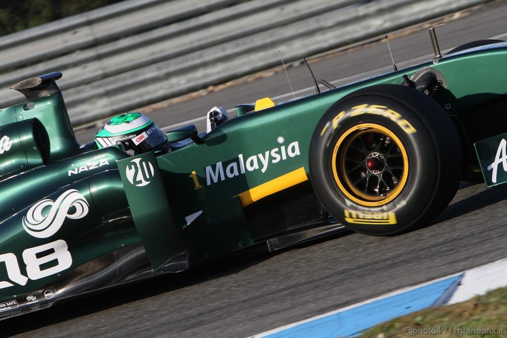 Jerez Test Febbraio 2011, 12.02.2011- Heikki Kovalainen (FIN), Team Lotus, TL11 