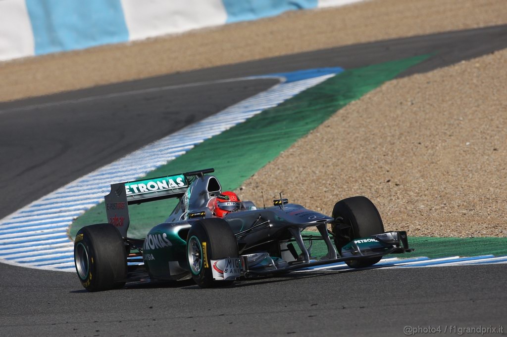 Jerez Test Febbraio 2011, 12.02.2011- Michael Schumacher (GER), Mercedes GP Petronas F1 Team, MGP W02 
