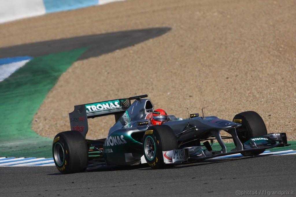 Jerez Test Febbraio 2011, 12.02.2011- Michael Schumacher (GER), Mercedes GP Petronas F1 Team, MGP W02 