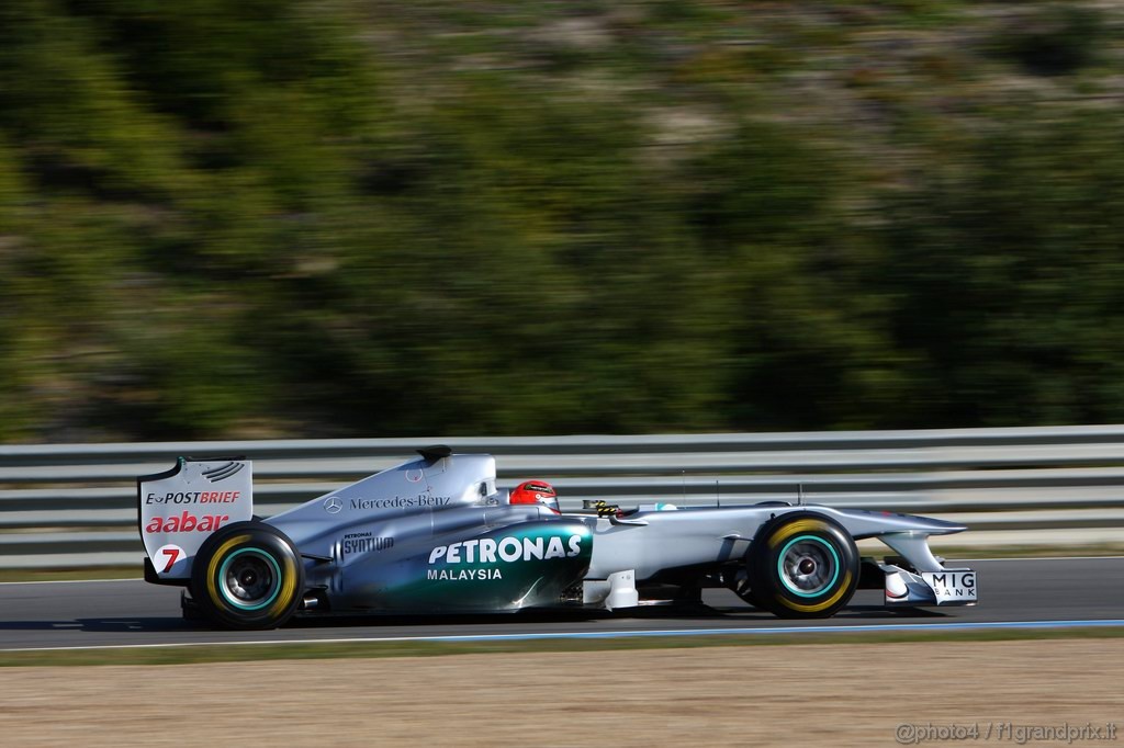 Jerez Test Febbraio 2011, 12.02.2011- Michael Schumacher (GER), Mercedes GP Petronas F1 Team, MGP W02 