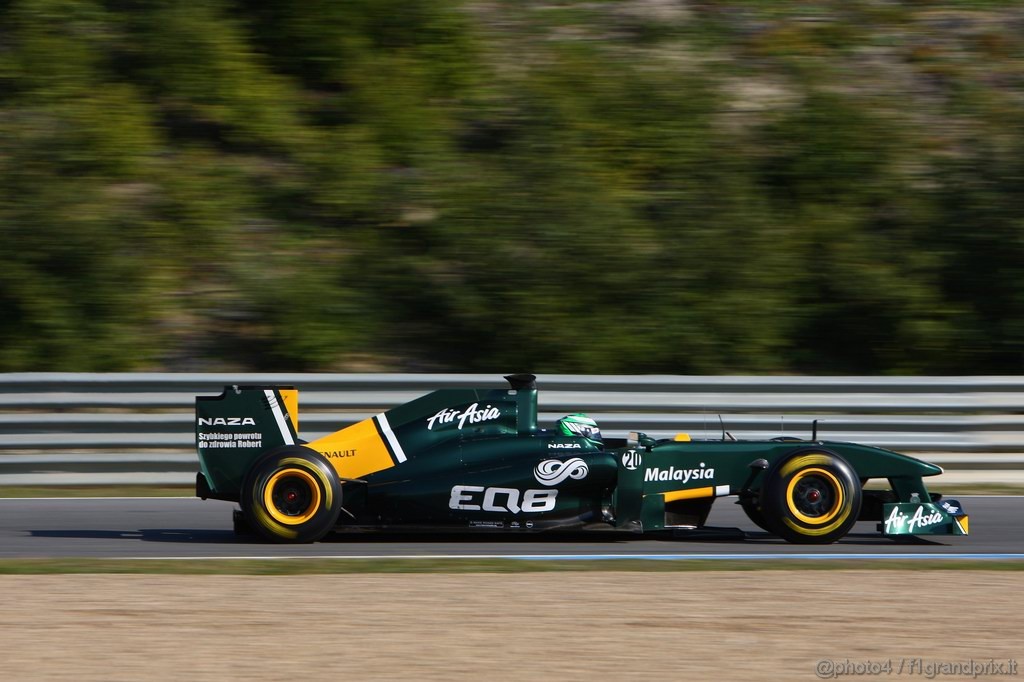 Jerez Test Febbraio 2011, 12.02.2011- Heikki Kovalainen (FIN), Team Lotus, TL11 