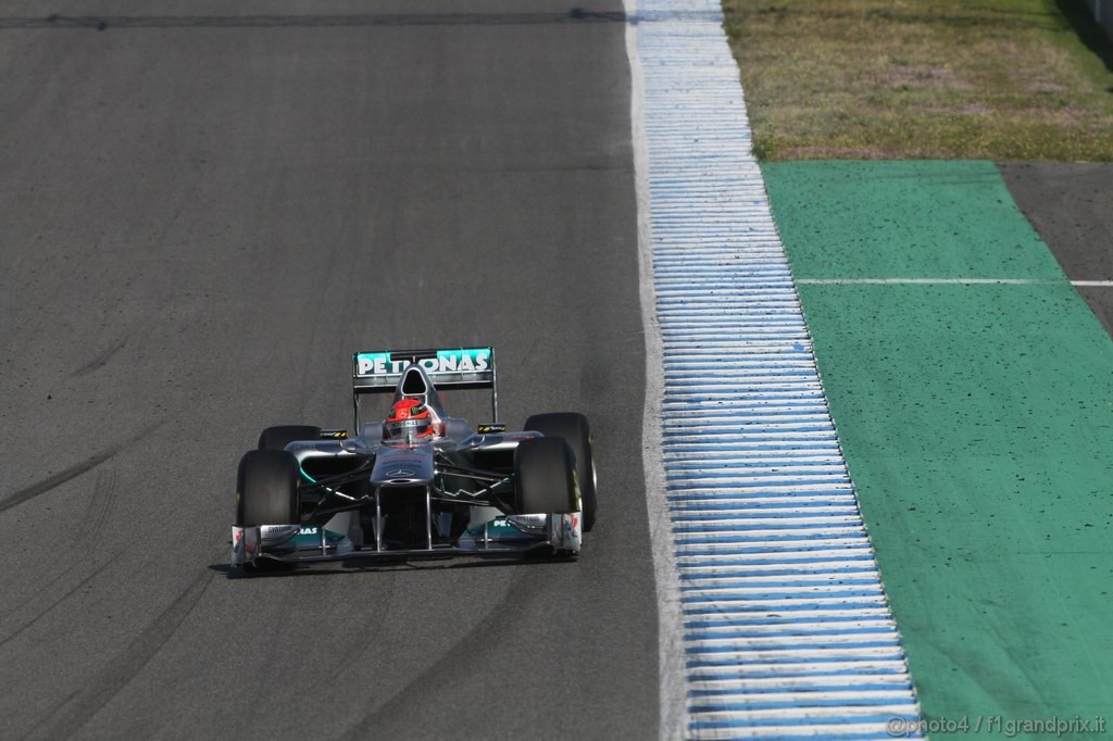 Jerez Test Febbraio 2011, 11.02.2011- Michael Schumacher (GER), Mercedes GP Petronas F1 Team, MGP W02 
