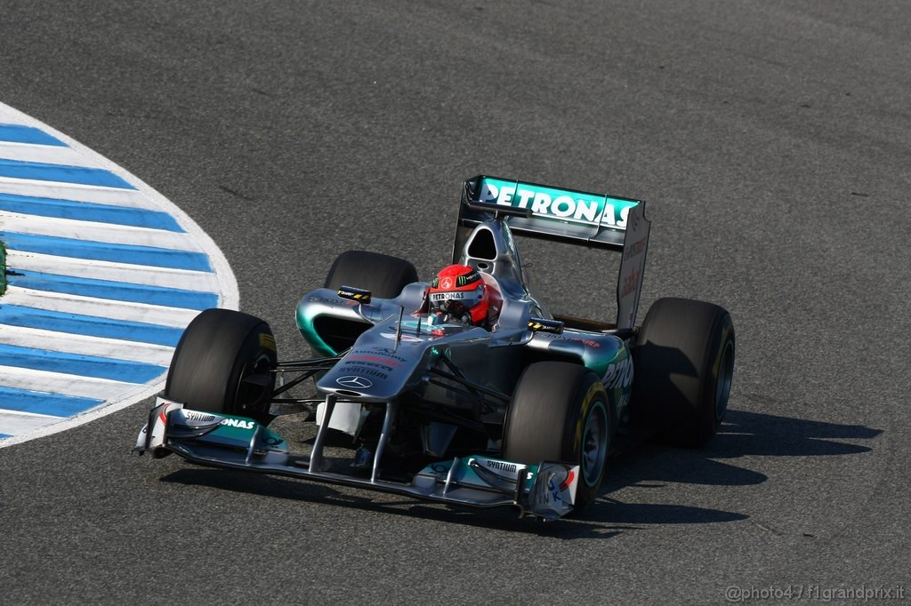 Jerez Test Febbraio 2011, 11.02.2011- Michael Schumacher (GER), Mercedes GP Petronas F1 Team, MGP W02 
