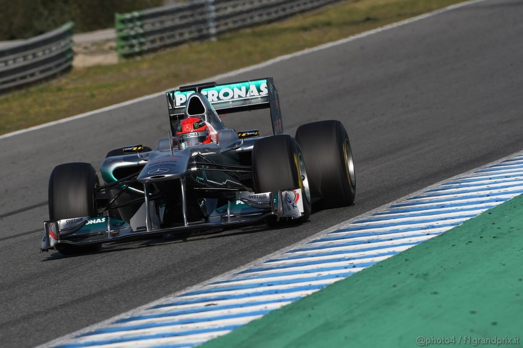 Jerez Test Febbraio 2011, 11.02.2011- Michael Schumacher (GER), Mercedes GP Petronas F1 Team, MGP W02 