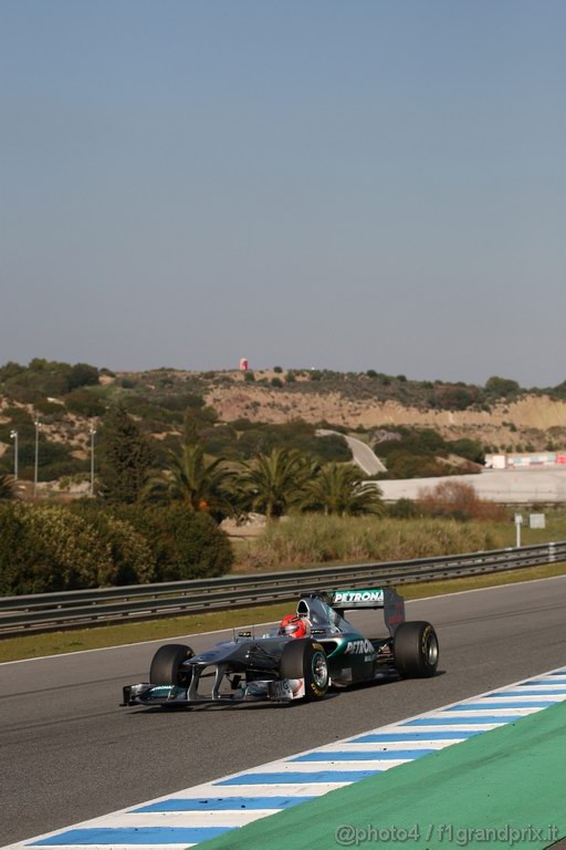Jerez Test Febbraio 2011, 11.02.2011- Michael Schumacher (GER), Mercedes GP Petronas F1 Team, MGP W02  