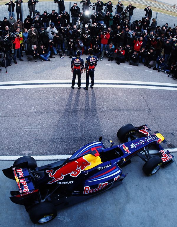 Red Bull RB7, attend the unveiling of the new Red Bull Racing RB7 at the Ricardo Tormo Circuit on February 1, 2011 in Valencia, Spain.