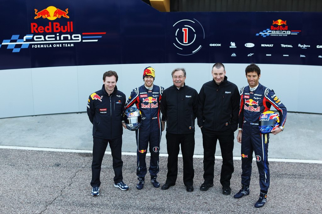 Red Bull RB7, attend the unveiling of the new Red Bull Racing RB7 at the Ricardo Tormo Circuit on February 1, 2011 in Valencia, Spain.