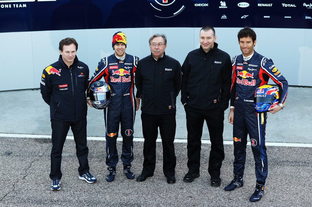 Red Bull RB7, attend the unveiling of the new Red Bull Racing RB7 at the Ricardo Tormo Circuit on February 1, 2011 in Valencia, Spain.