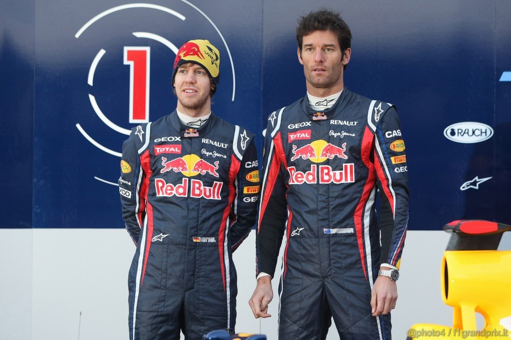 Red Bull RB7, 
Sebastian Vettel (GER), Red Bull Racing with Mark Webber (AUS), Red Bull Racing - Red Bull Racing RB7 Launch - Formula 1 World Championship 