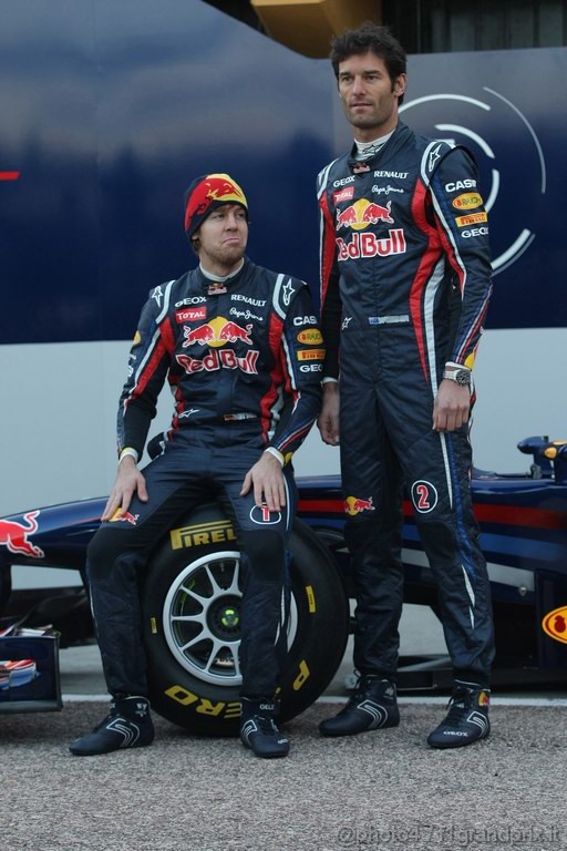 Red Bull RB7, 
Sebastian Vettel (GER), Red Bull Racing with Mark Webber (AUS), Red Bull Racing - Red Bull Racing RB7 Launch - Formula 1 World Championship 