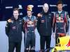 Red Bull RB7, 
Christian Horner (GBR), Red Bull Racing, Sporting Director with Sebastian Vettel (GER), Red Bull Racing, Adrian Newey (GBR), Red Bull Racing, Technical Operations Director  e Mark Webber (AUS), Red Bull Racing - Red Bull Racing RB7 Launch - Formula 1 World Championship