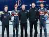 Red Bull RB7, 
(L to R): Christian Horner (GBR) Red Bull Racing Team Principal, Sebastian Vettel (GER) Red Bull Racing, Jean-Francois Caubet (FRA) Renault Head of Communications, Bob Bell (GBR) e Mark Webber (AUS) Red Bull Racing - Red Bull Racing RB7 Launch - Formula 1 World Championship 