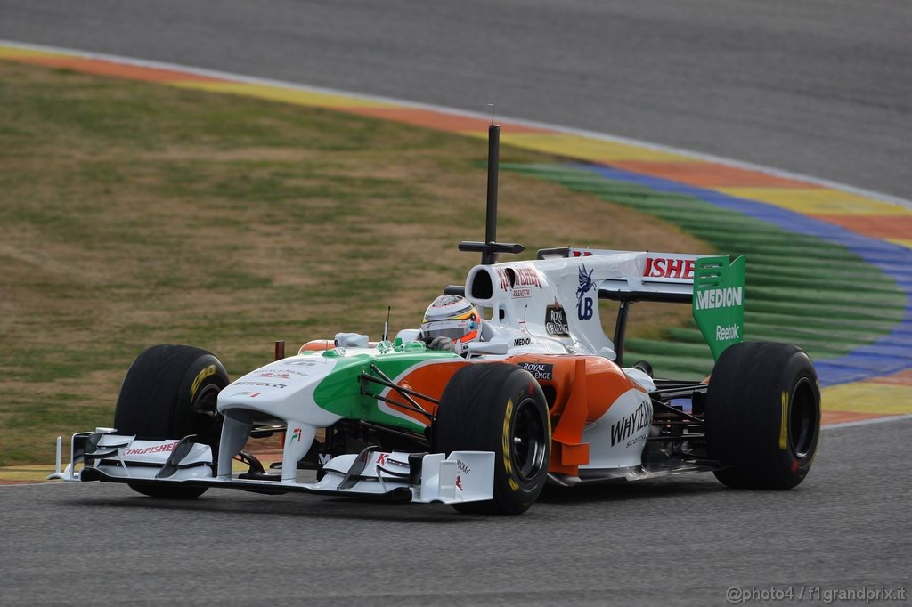 Valencia Test Febbraio 2011, 
Nico Hulkenberg (GER), Force India F1 Team, Test Driver  in last years car  