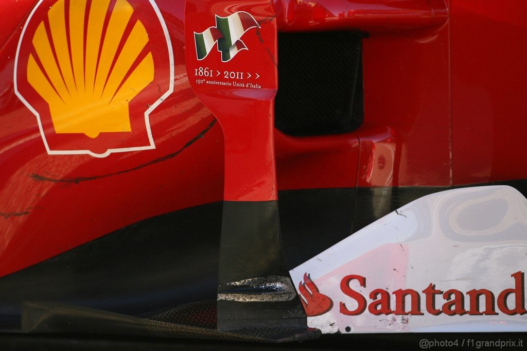 Valencia Test Febbraio 2011, 
Ferrari technical detail, side pod 