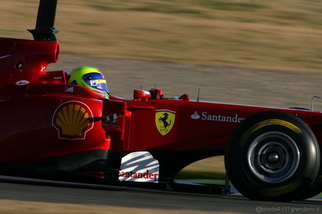 Valencia Test Febbraio 2011, 03.02.2011 
Felipe Massa (BRA), Ferrari 