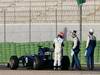 Valencia Test Febbraio 2011, 
Rubens Barrichello (BRA), Williams F1 Team stops on track  
