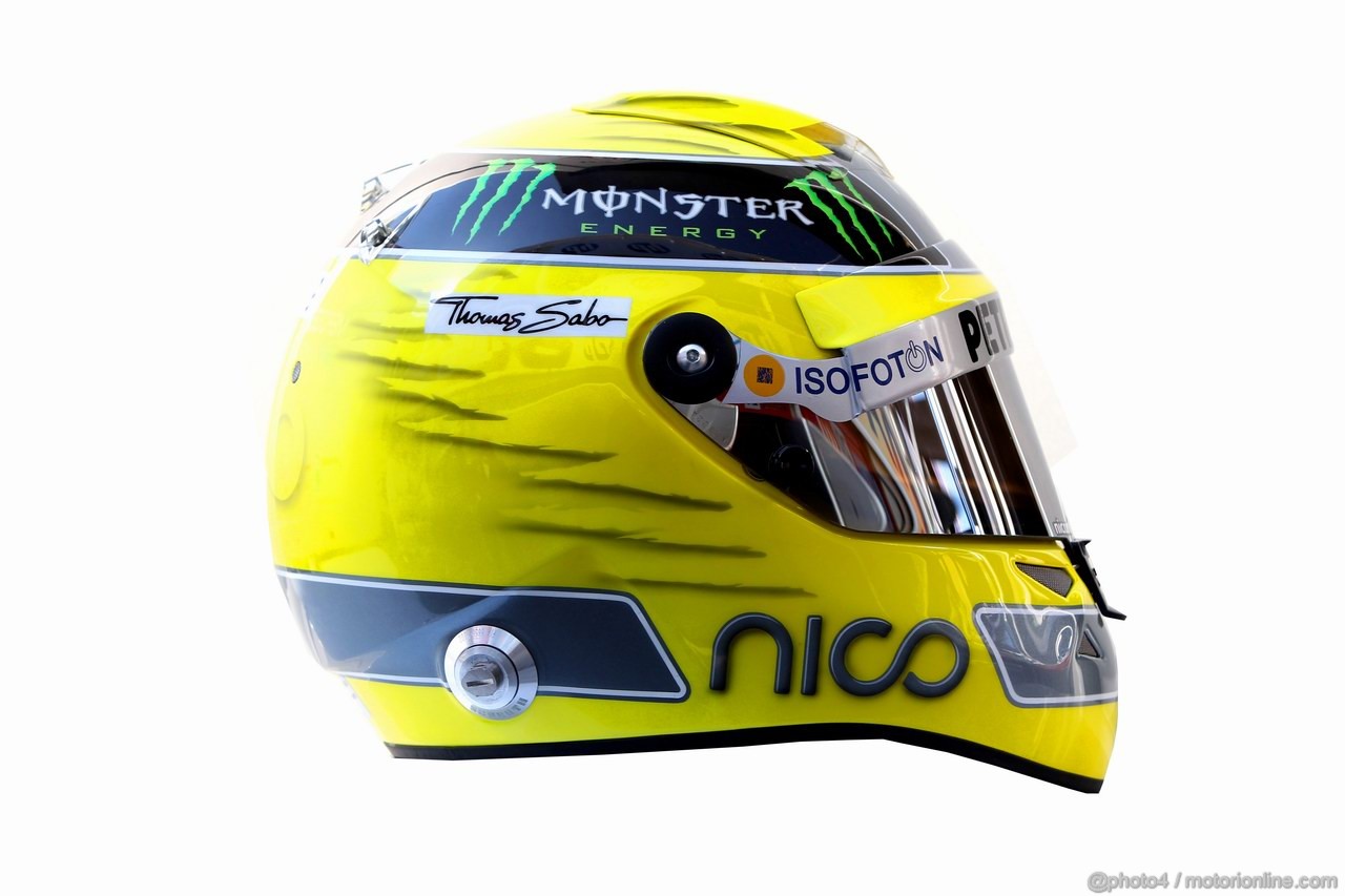 Barcelona Test Febbraio 2012, 23.02.2012 Barcelona, Spain,
Nico Rosberg (GER), Mercedes AMG Petronas helmet - Formula 1 Testing, day 3 - Formula 1 World Championship 