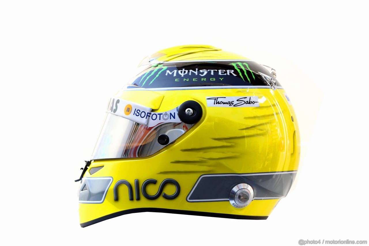 Barcelona Test Febbraio 2012, 23.02.2012 Barcelona, Spain,
Nico Rosberg (GER), Mercedes AMG Petronas helmet - Formula 1 Testing, day 3 - Formula 1 World Championship 