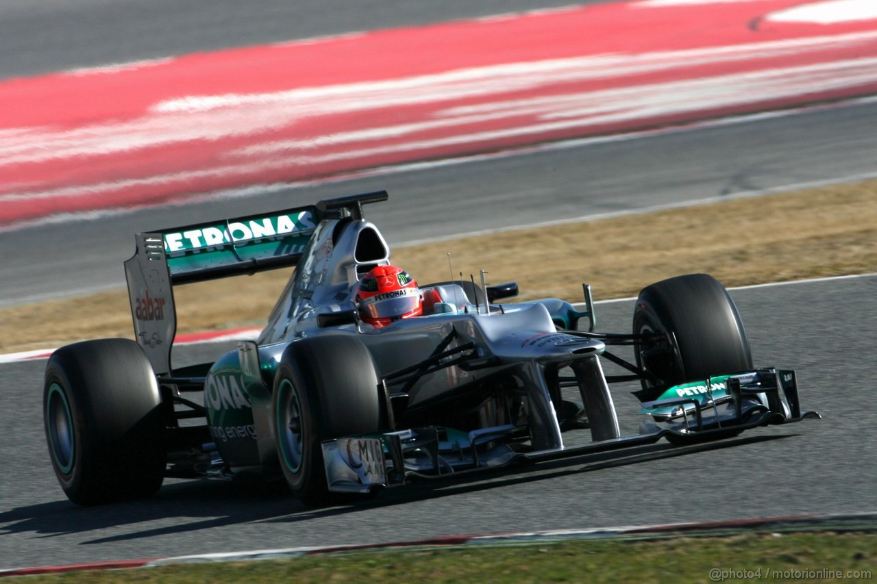 Barcelona Test Febbraio 2012, 23.02.2012, Barcelona, Spain,
Michael Schumacher (GER), Mercedes GP   - Formula 1 Testing, day 3 - Formula 1 World Championship 