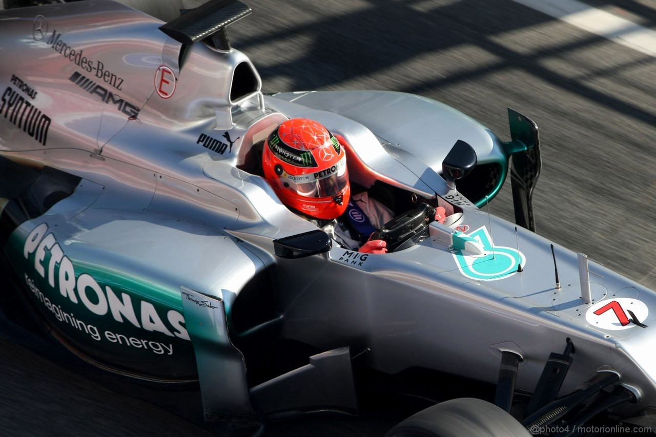 Barcelona Test Febbraio 2012, 23.02.2012, Barcelona, Spain,
Michael Schumacher (GER), Mercedes GP   - Formula 1 Testing, day 3 - Formula 1 World Championship 