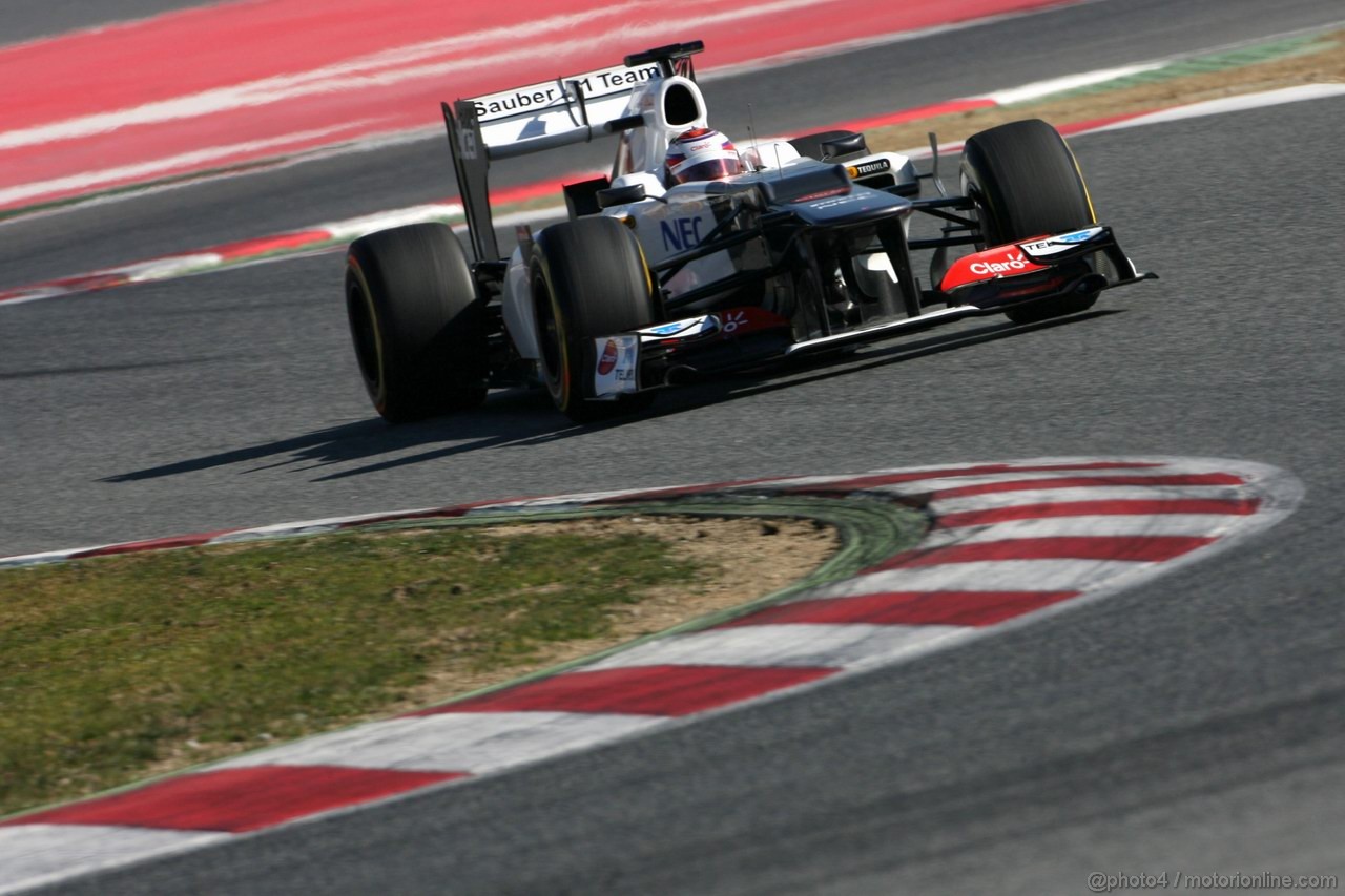 Barcelona Test Febbraio 2012, 23.02.2012, Barcelona, Spain,
Kamui Kobayashi (JAP), Sauber F1 Team   - Formula 1 Testing, day 3 - Formula 1 World Championship 