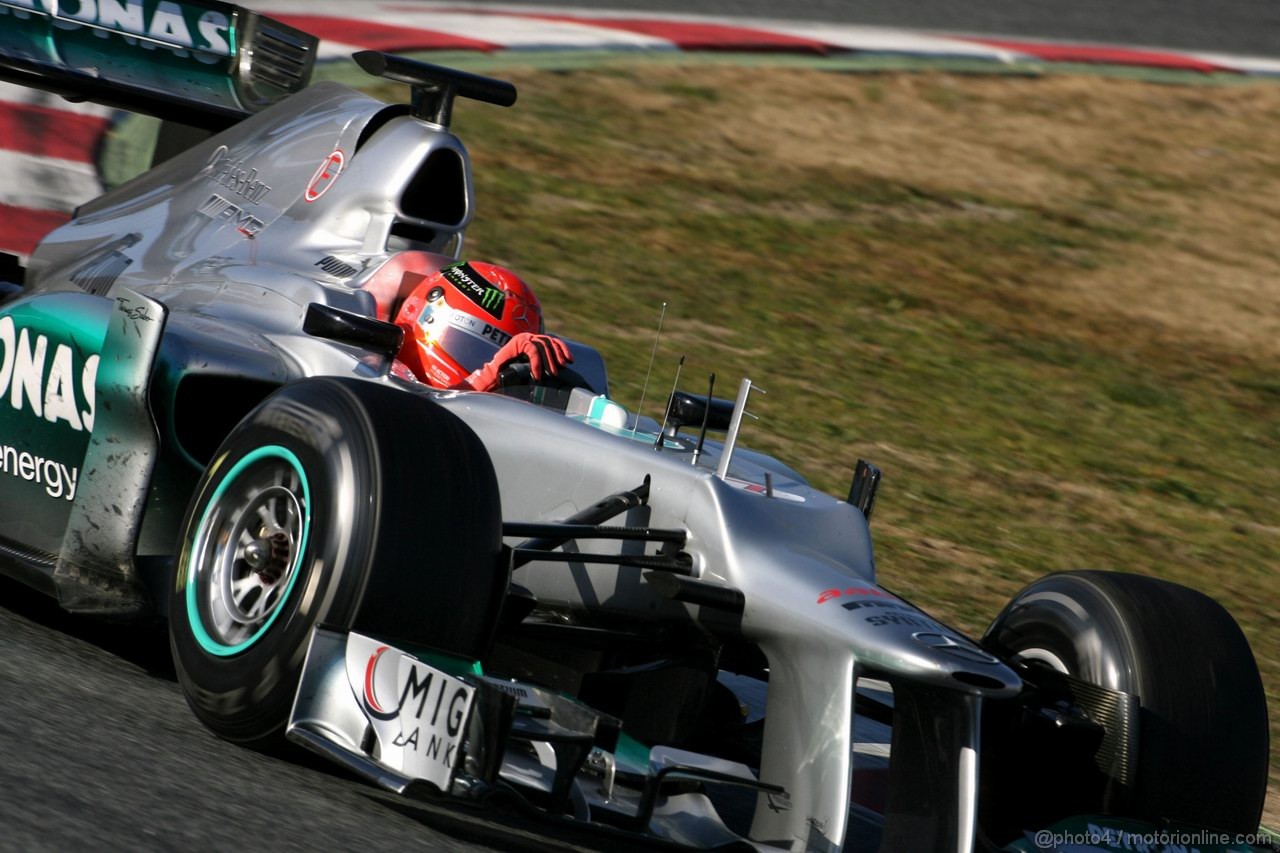 Barcelona Test Febbraio 2012, 23.02.2012, Barcelona, Spain,
Michael Schumacher (GER), Mercedes GP   - Formula 1 Testing, day 3 - Formula 1 World Championship 