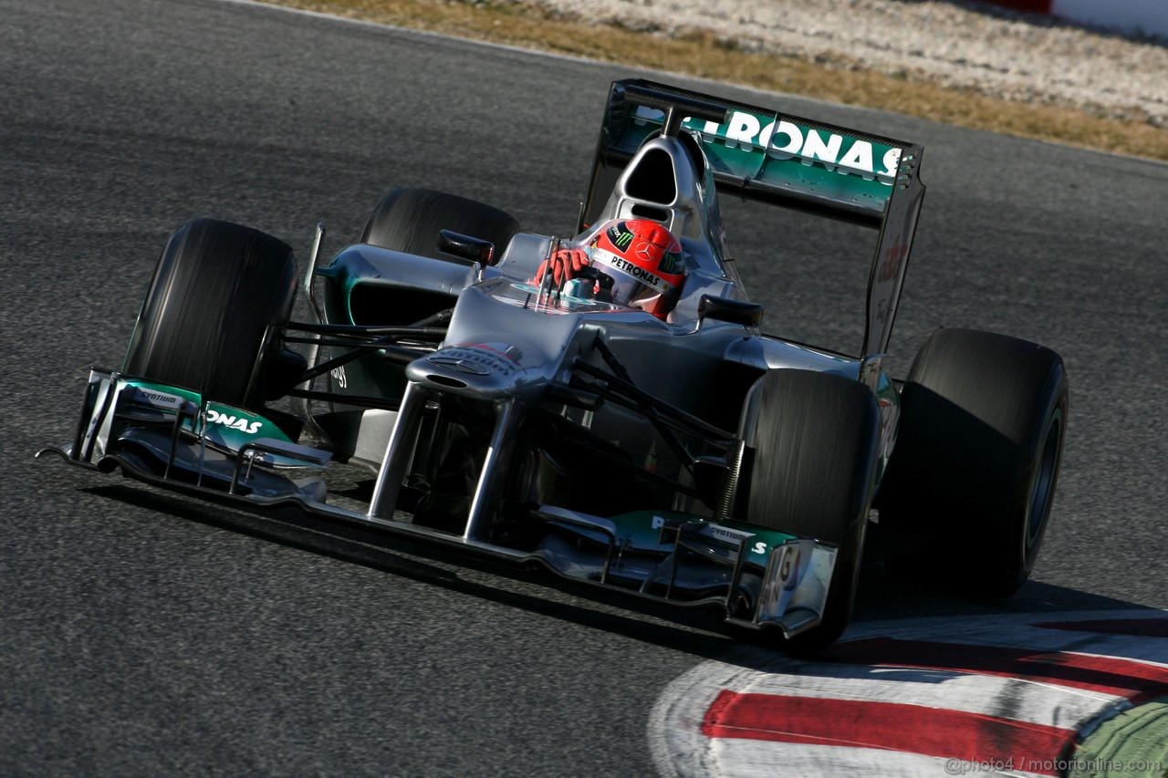 Barcelona Test Febbraio 2012, 23.02.2012, Barcelona, Spain,
Michael Schumacher (GER), Mercedes GP   - Formula 1 Testing, day 3 - Formula 1 World Championship 