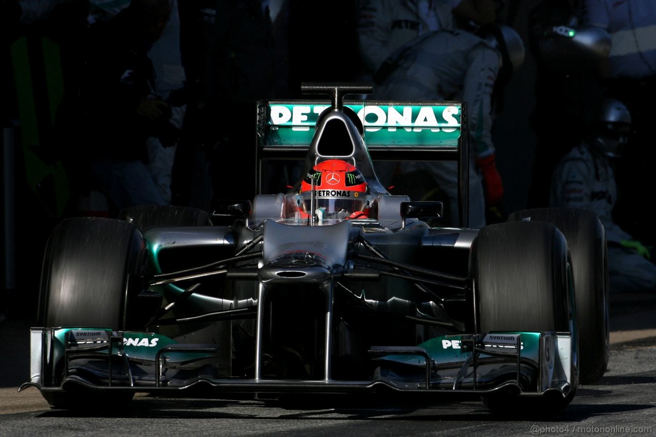 Barcelona Test Febbraio 2012, 23.02.2012, Barcelona, Spain,
Michael Schumacher (GER), Mercedes GP   - Formula 1 Testing, day 3 - Formula 1 World Championship 
