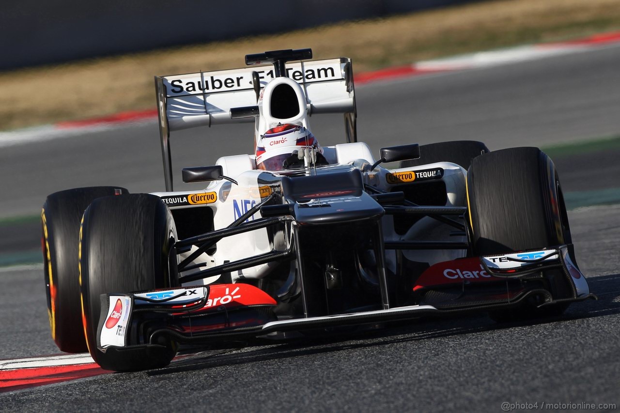 Barcelona Test Febbraio 2012, 23.02.2012, Barcelona, Spain,
Kamui Kobayashi (JAP), Sauber F1 Team   - Formula 1 Testing, day 3 - Formula 1 World Championship 