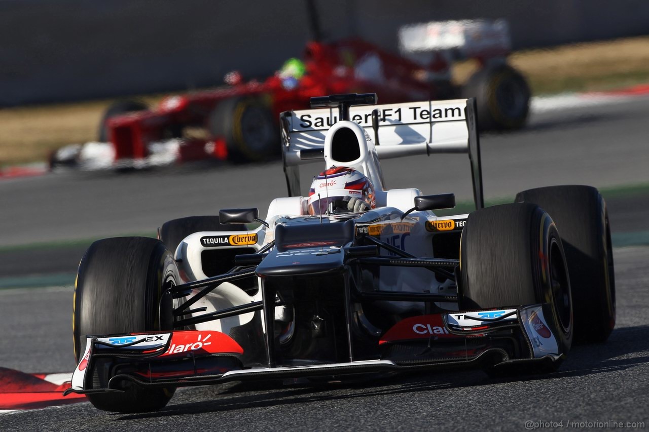 Barcelona Test Febbraio 2012, 23.02.2012, Barcelona, Spain,
Kamui Kobayashi (JAP), Sauber F1 Team   - Formula 1 Testing, day 3 - Formula 1 World Championship 