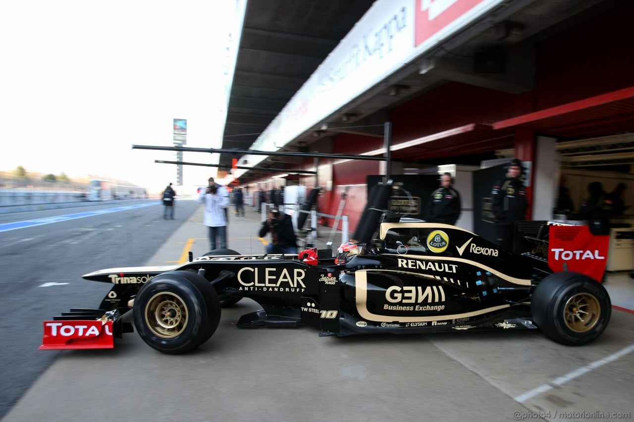 Barcelona Test Febbraio 2012, 21.02.2012, Barcelona, Spain,
Romain Grosjean (FRA), Lotus F1 Team   - Formula 1 Testing, day 1 - Formula 1 World Championship 