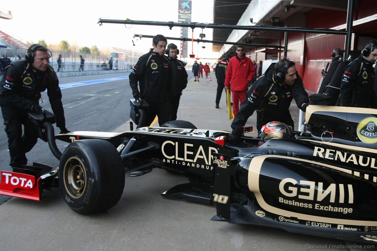 Barcelona Test Febbraio 2012, 21.02.2012, Barcelona, Spain,
Romain Grosjean (FRA), Lotus F1 Team   - Formula 1 Testing, day 1 - Formula 1 World Championship