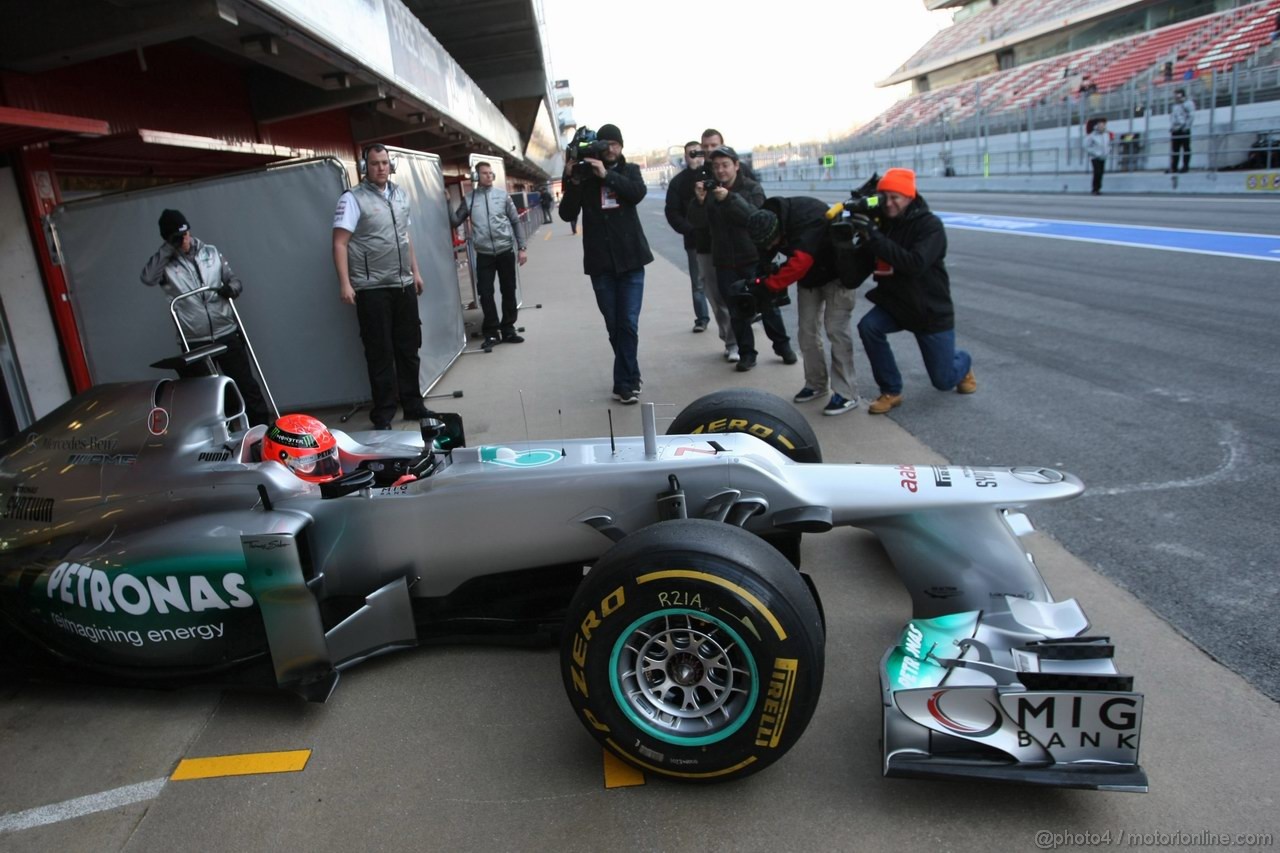 Barcelona Test Febbraio 2012, 21.02.2012, Barcelona, Spain,
Michael Schumacher (GER), Mercedes GP   - Formula 1 Testing, day 1 - Formula 1 World Championship 