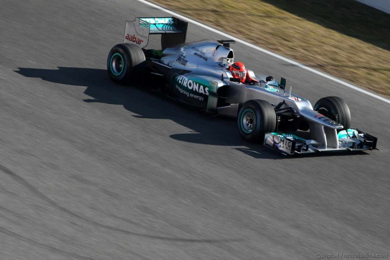 Barcelona Test Febbraio 2012, 21.02.2012, Barcelona, Spain,
Michael Schumacher (GER), Mercedes GP   - Formula 1 Testing, day 1 - Formula 1 World Championship 