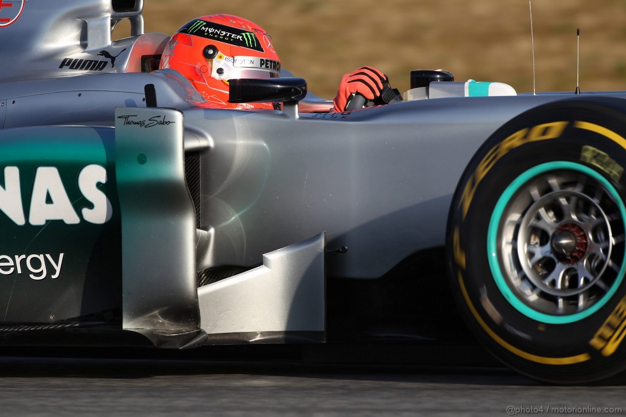 Barcelona Test Febbraio 2012, 21.02.2012, Barcelona, Spain,
Michael Schumacher (GER), Mercedes AMG Petronas - Formula 1 Testing, day 1 - Formula 1 World Championship 