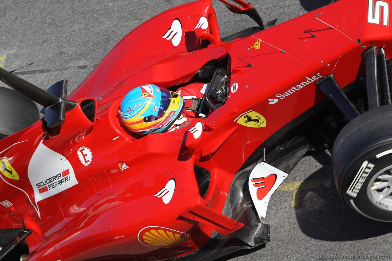 Barcelona Test Febbraio 2012, 21.02.2012, Barcelona, Spain,
Fernando Alonso (ESP), Ferrari - Formula 1 Testing, day 1 - Formula 1 World Championship 