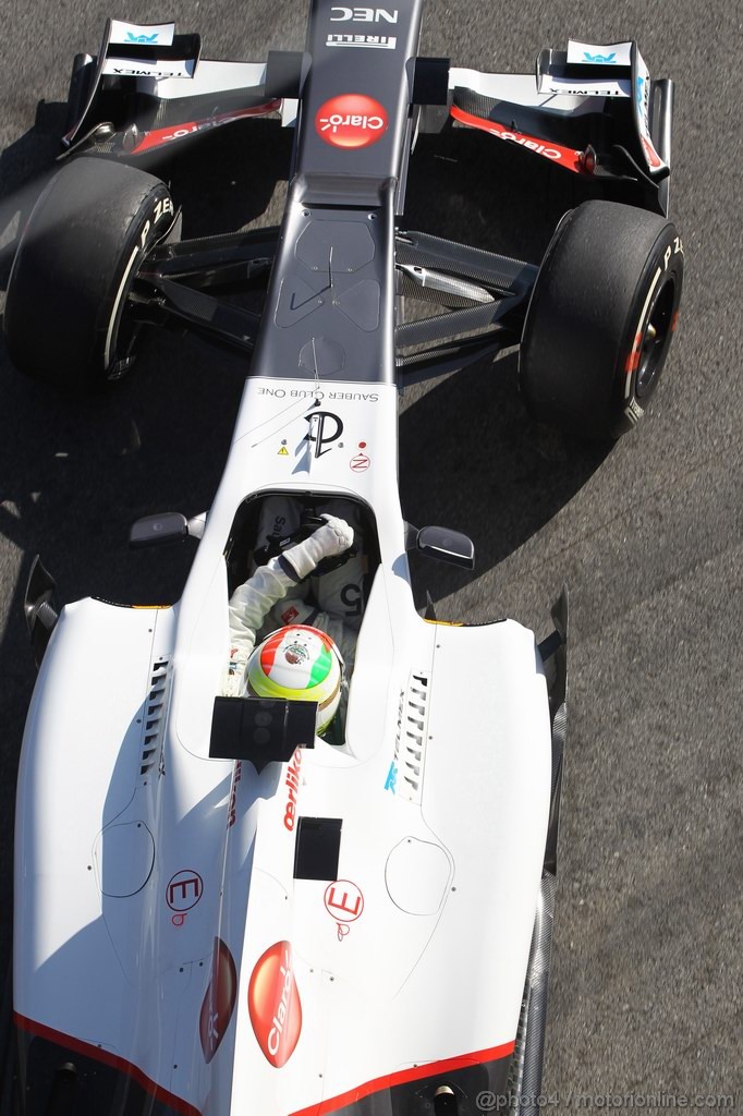 Barcelona Test Febbraio 2012, 21.02.2012, Barcelona, Spain,
Sergio Perez (MEX), Sauber F1 Team - Formula 1 Testing, day 1 - Formula 1 World Championship 