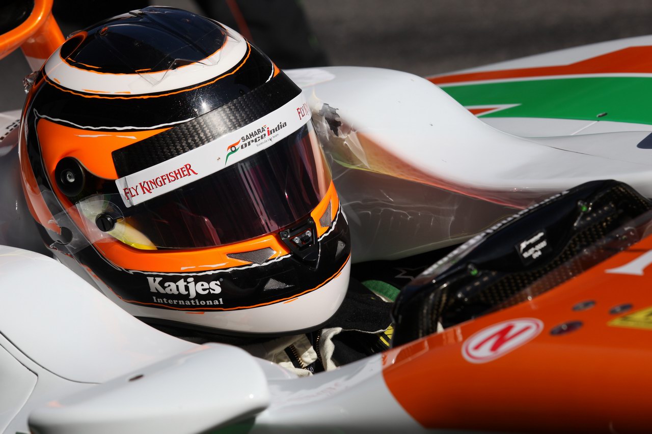 Barcelona Test Febbraio 2012, 21.02.2012 Barcelona, Spain,
Nico Hulkenberg (GER), Sahara Force India Formula One Team - Formula 1 Testing, day 1 - Formula 1 World Championship - www.xpb.cc, EMail: info@xpb.cc - copy of publication required for printed pictures. Every used picture is fee-liable © Copyright: Batchelor/ xpb.cc