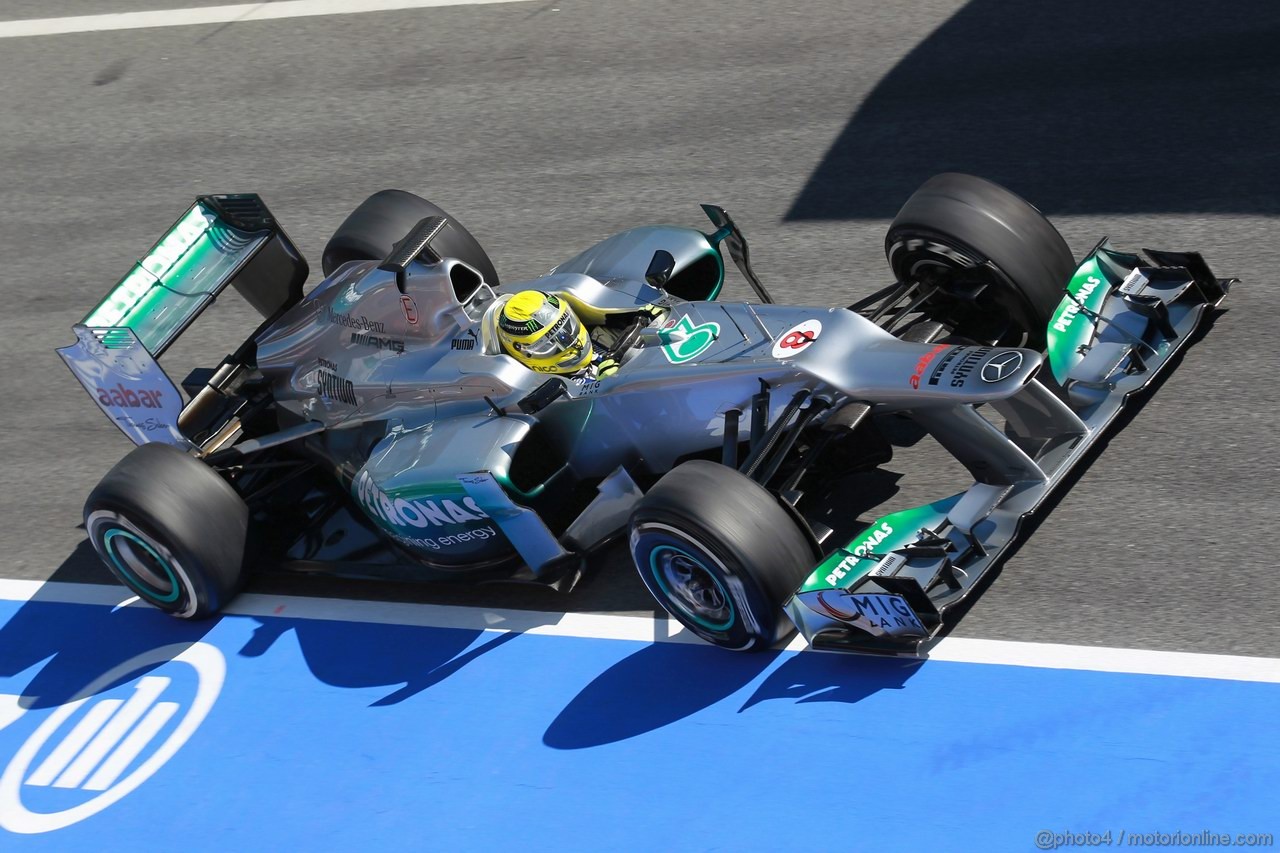 Barcelona Test Febbraio 2012, 22.02.2012, Barcelona, Spain,
Nico Rosberg (GER), Mercedes AMG Petronas - Formula 1 Testing, day 2 - Formula 1 World Championship 