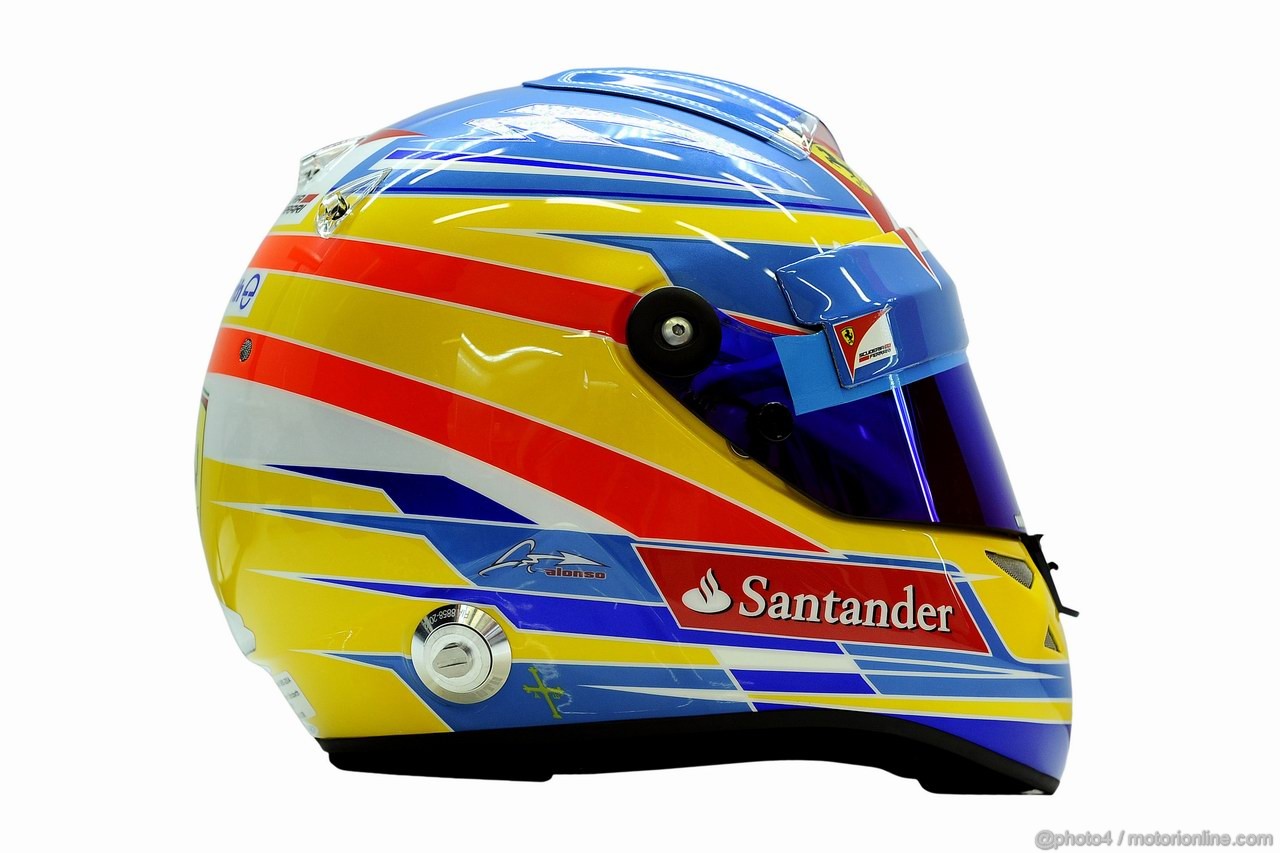 Barcelona Test Febbraio 2012, 22.02.2012 Barcelona, Spain,
Fernando Alonso (ESP), Ferrari helmet - Formula 1 Testing, day 2 - Formula 1 World Championship 