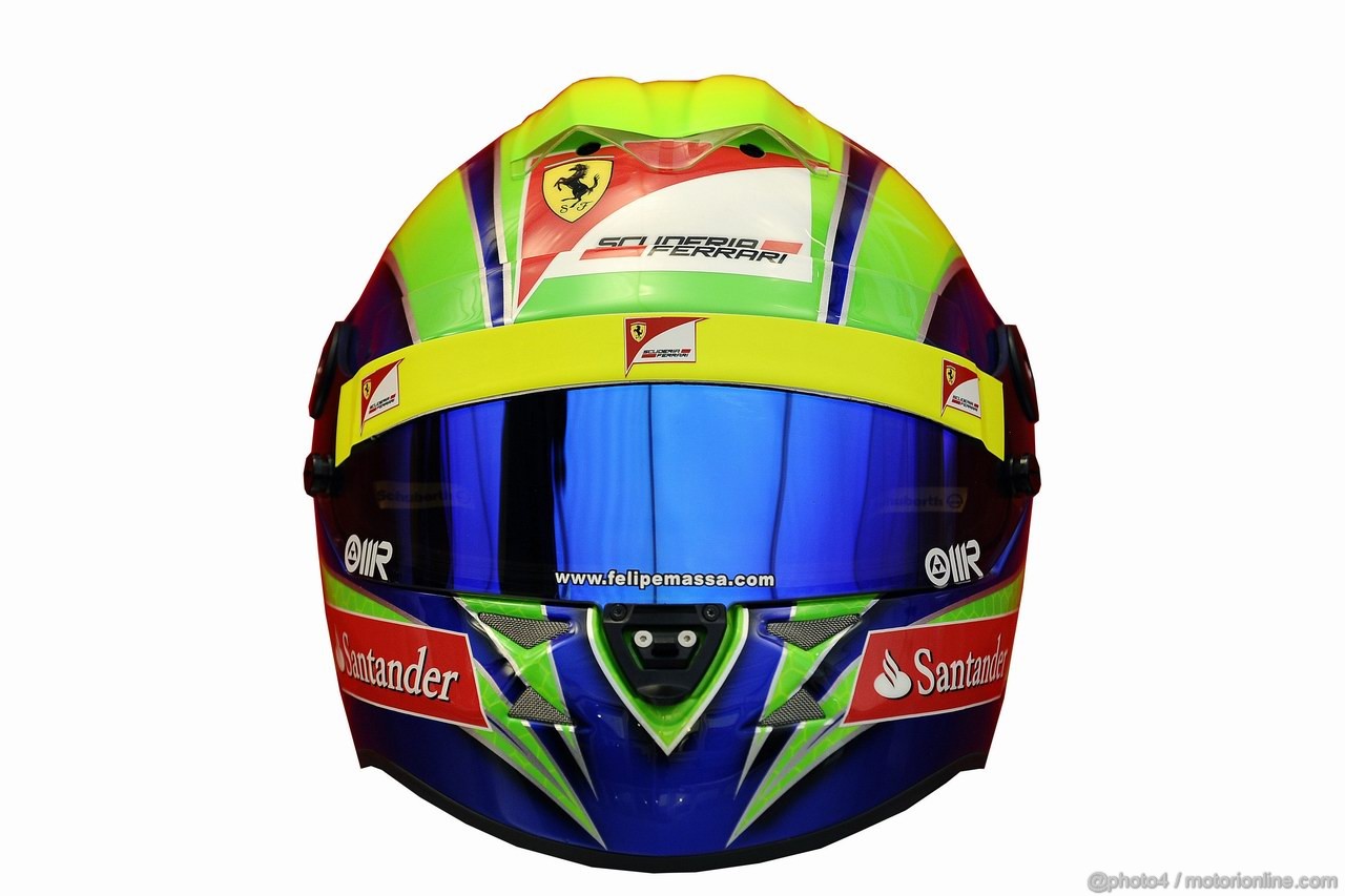 Barcelona Test Febbraio 2012, 22.02.2012 Barcelona, Spain,
Felipe Massa (BRA), Ferrari helmet - Formula 1 Testing, day 2 - Formula 1 World Championship © Copyright: Ferrari 