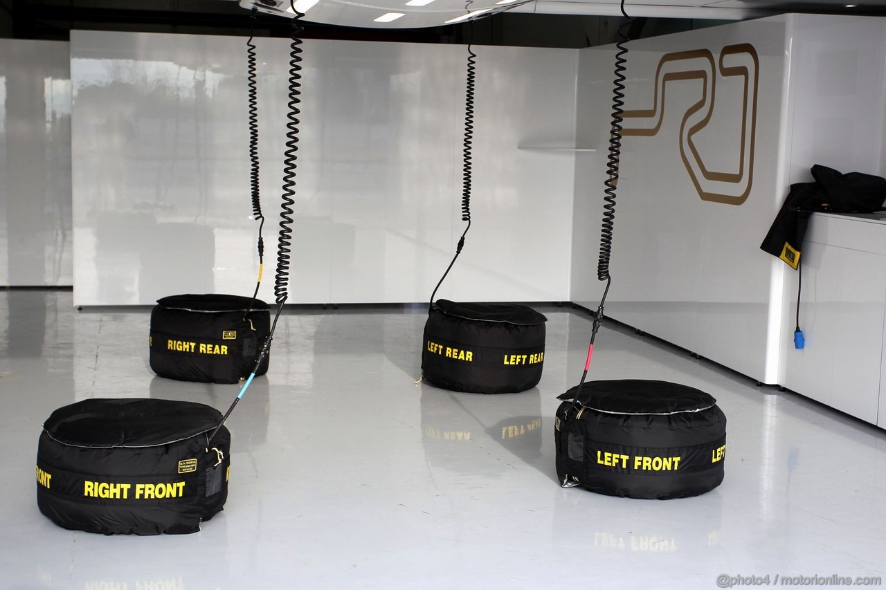 Barcelona Test Marzo 2012, 04.03.2012
HRT Formula One Team garage 